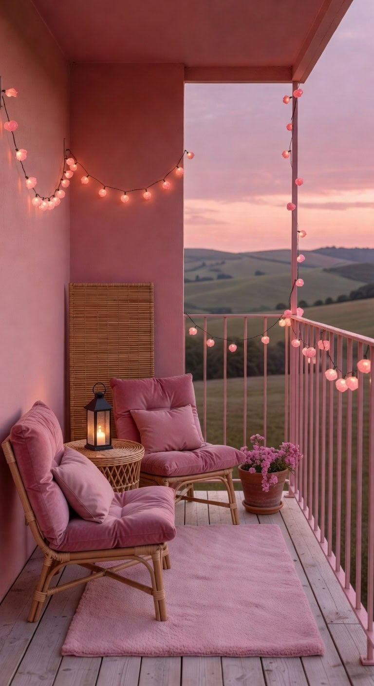 soft pink romantic balcony