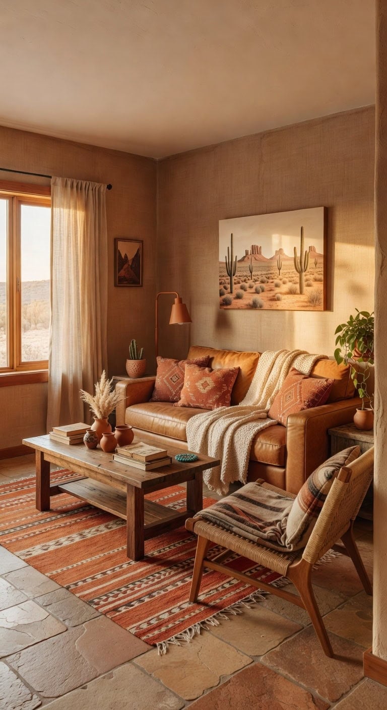 southwestern terracotta cozy living