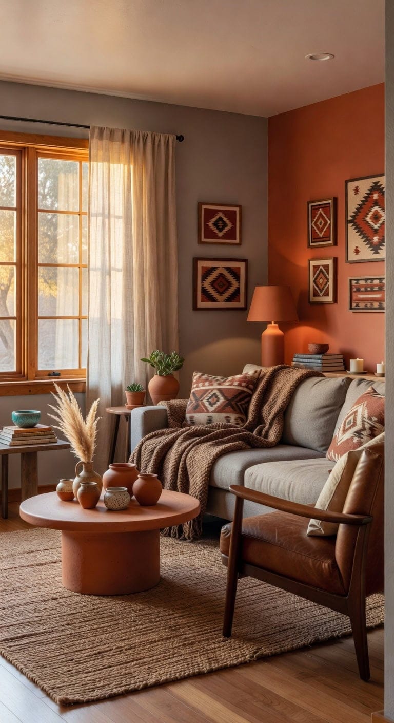 southwestern terracotta cozy living