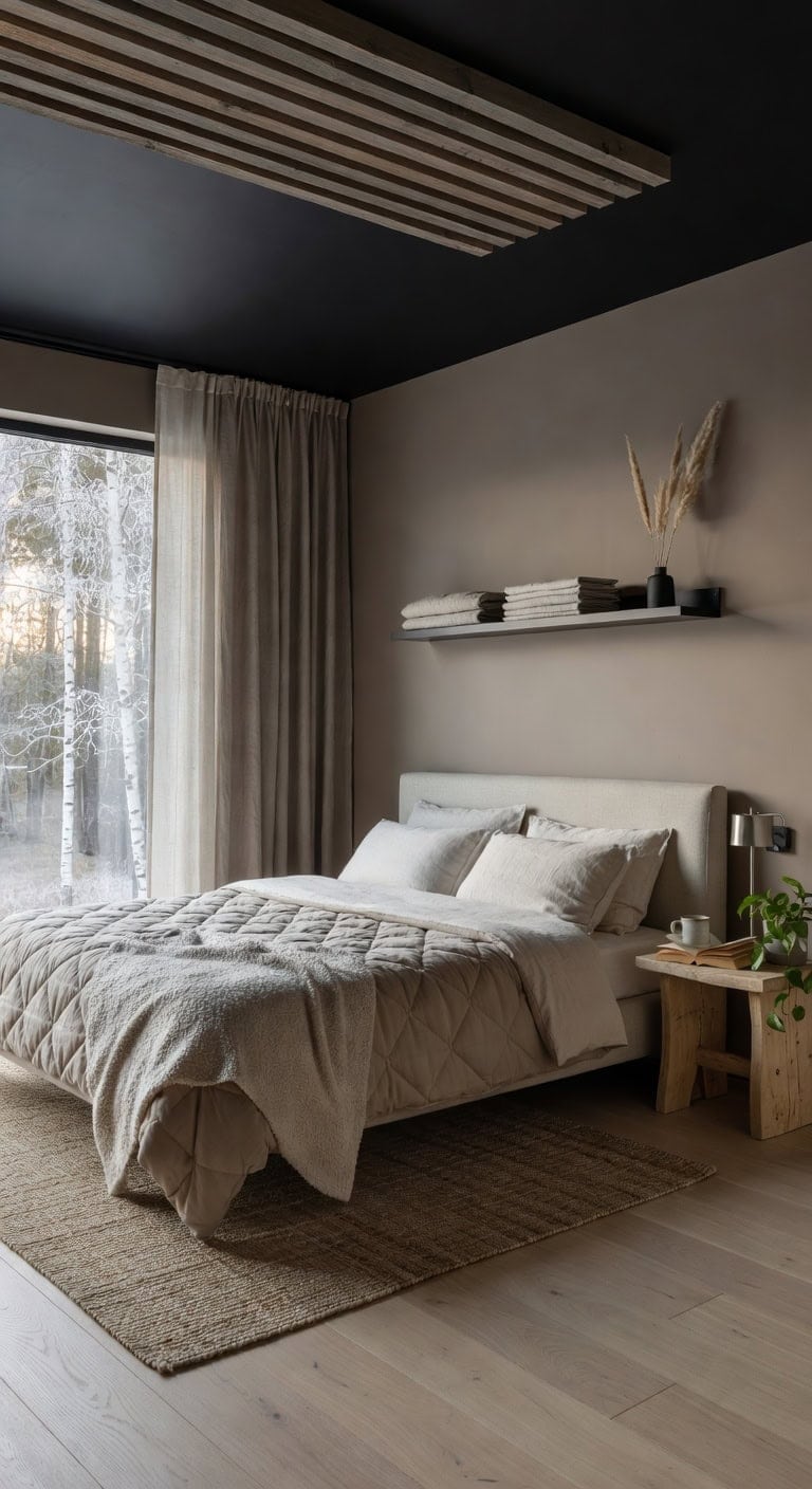 taupe onyx scandinavian bedroom