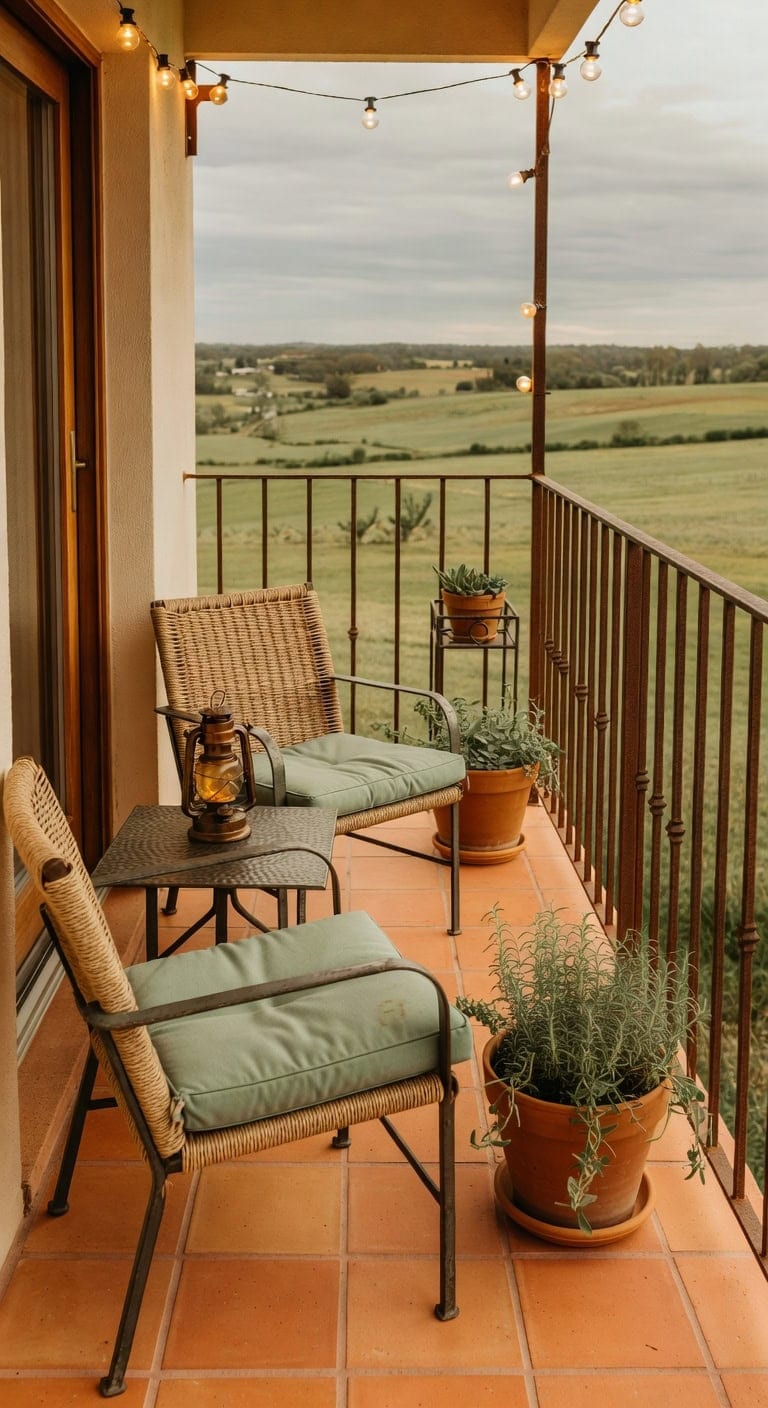 terracotta sage farmhouse balcony