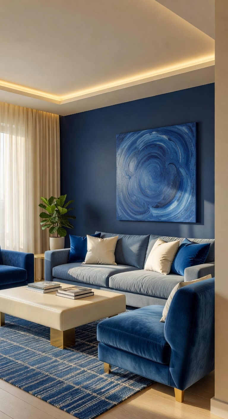 timeless blue cream elegance