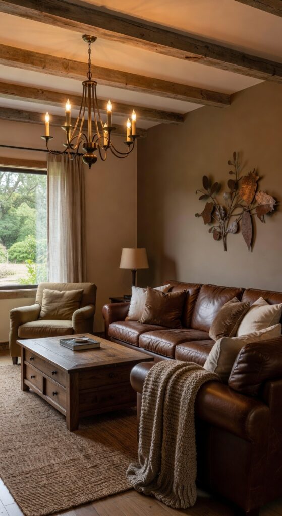23 Brown Leather Couch Living Room Ideas That Feel Timeless