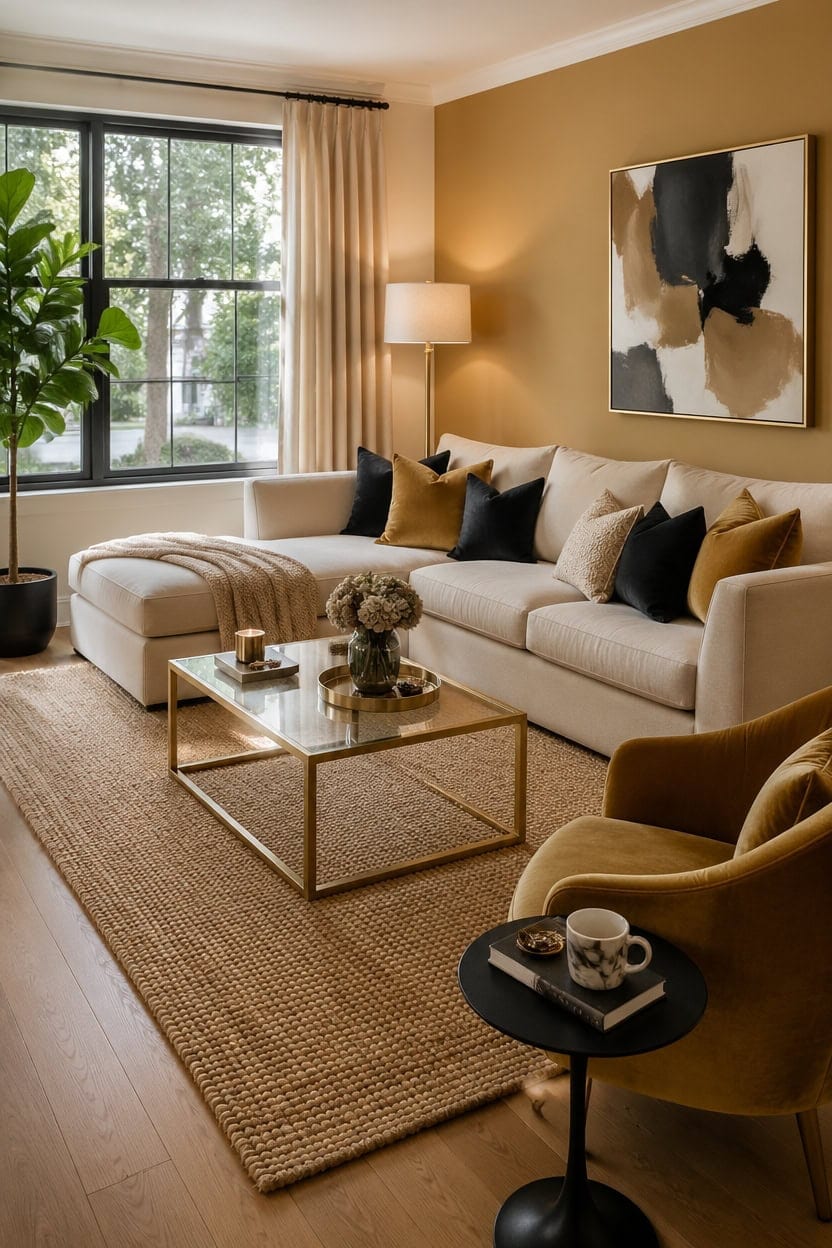 timeless cream gold living