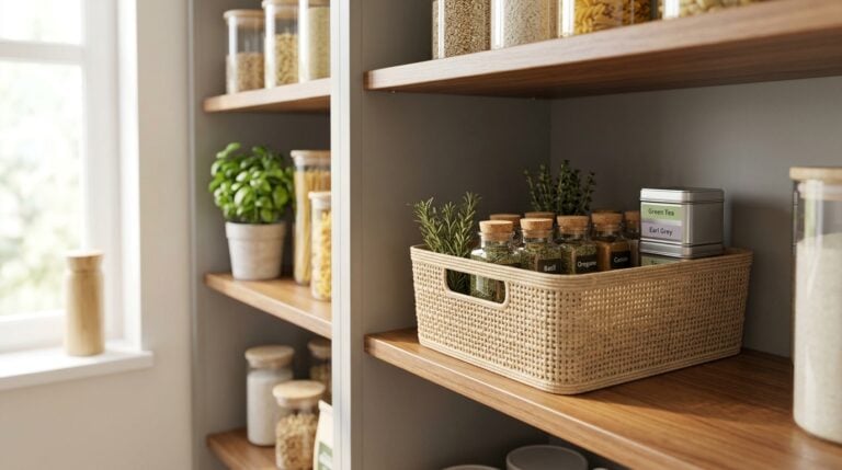 top cabinet woven organizers