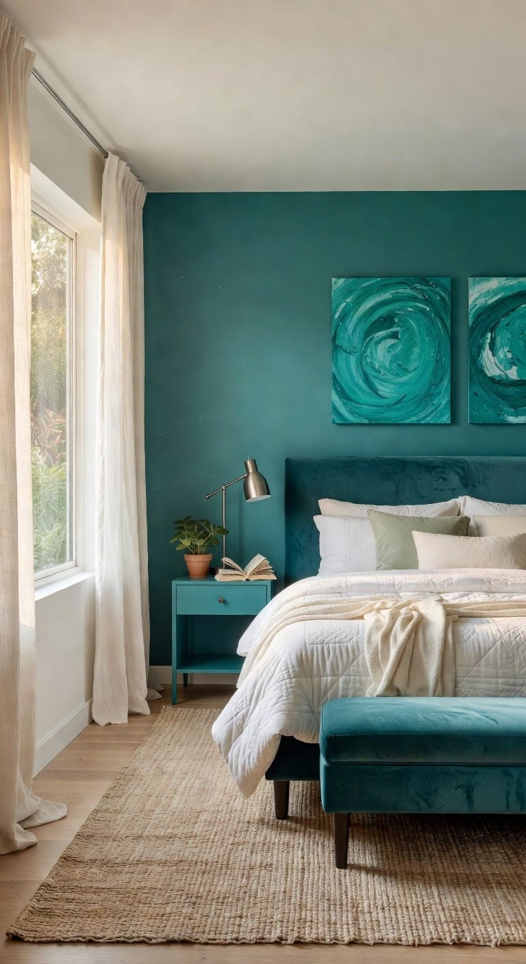 tranquil teal bedroom oasis
