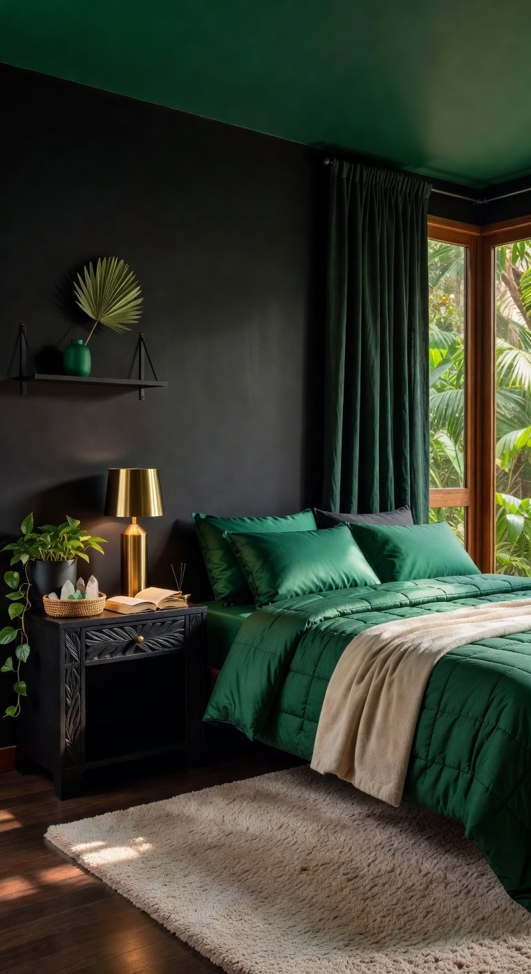 tropical black emerald nightstand