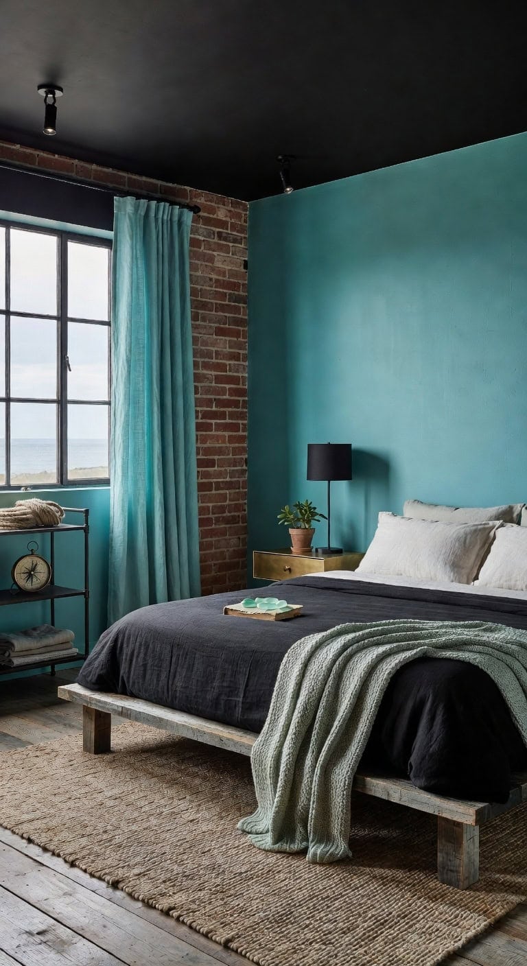 turquoise black industrial sanctuary