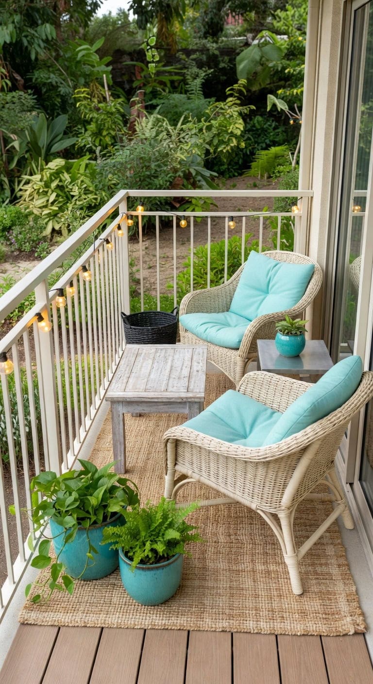 turquoise cream eco balcony
