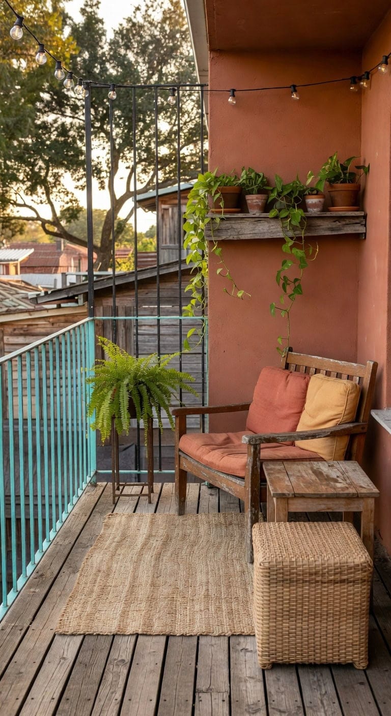 turquoise terracotta reclaimed nook