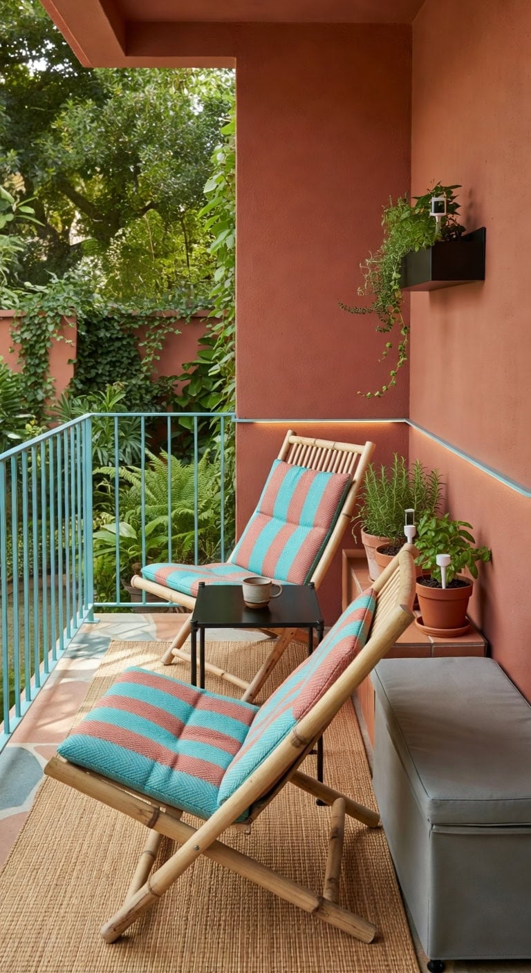 turquoise terracotta smart balcony