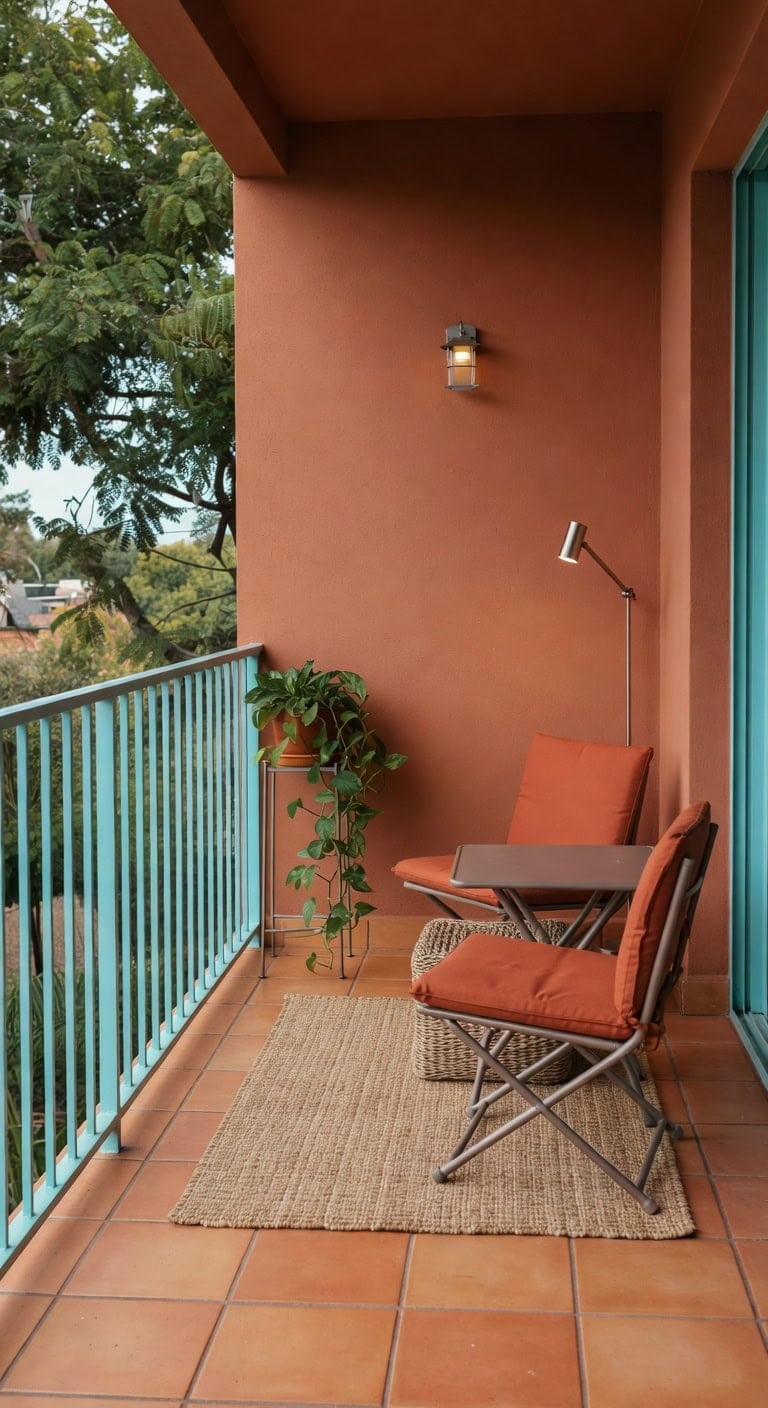 turquoise terracotta textured cozy nook
