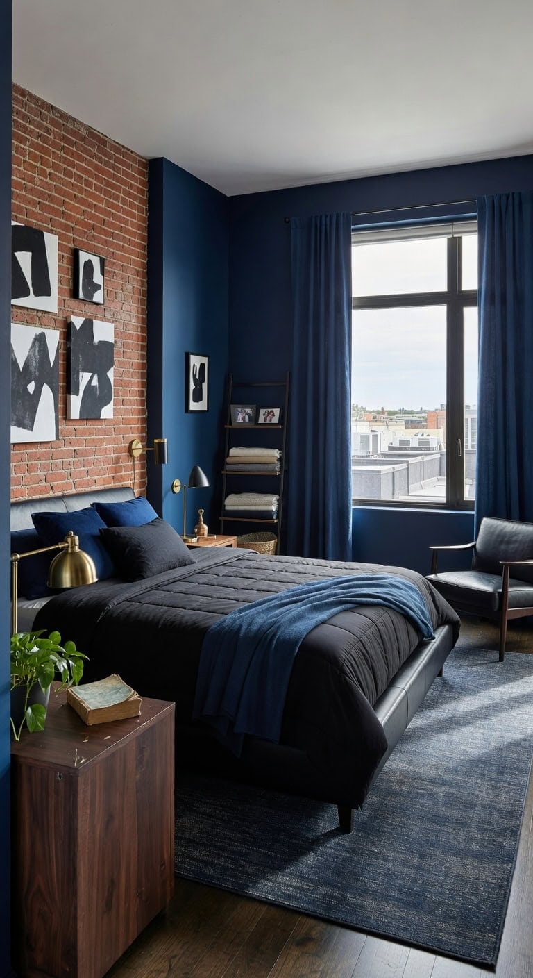 urban blue bedroom retreat