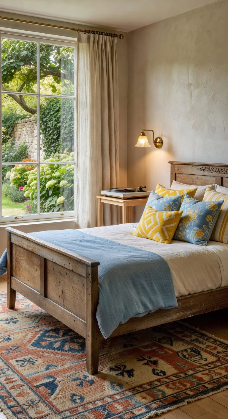 vibrant blue yellow bedroom d cor