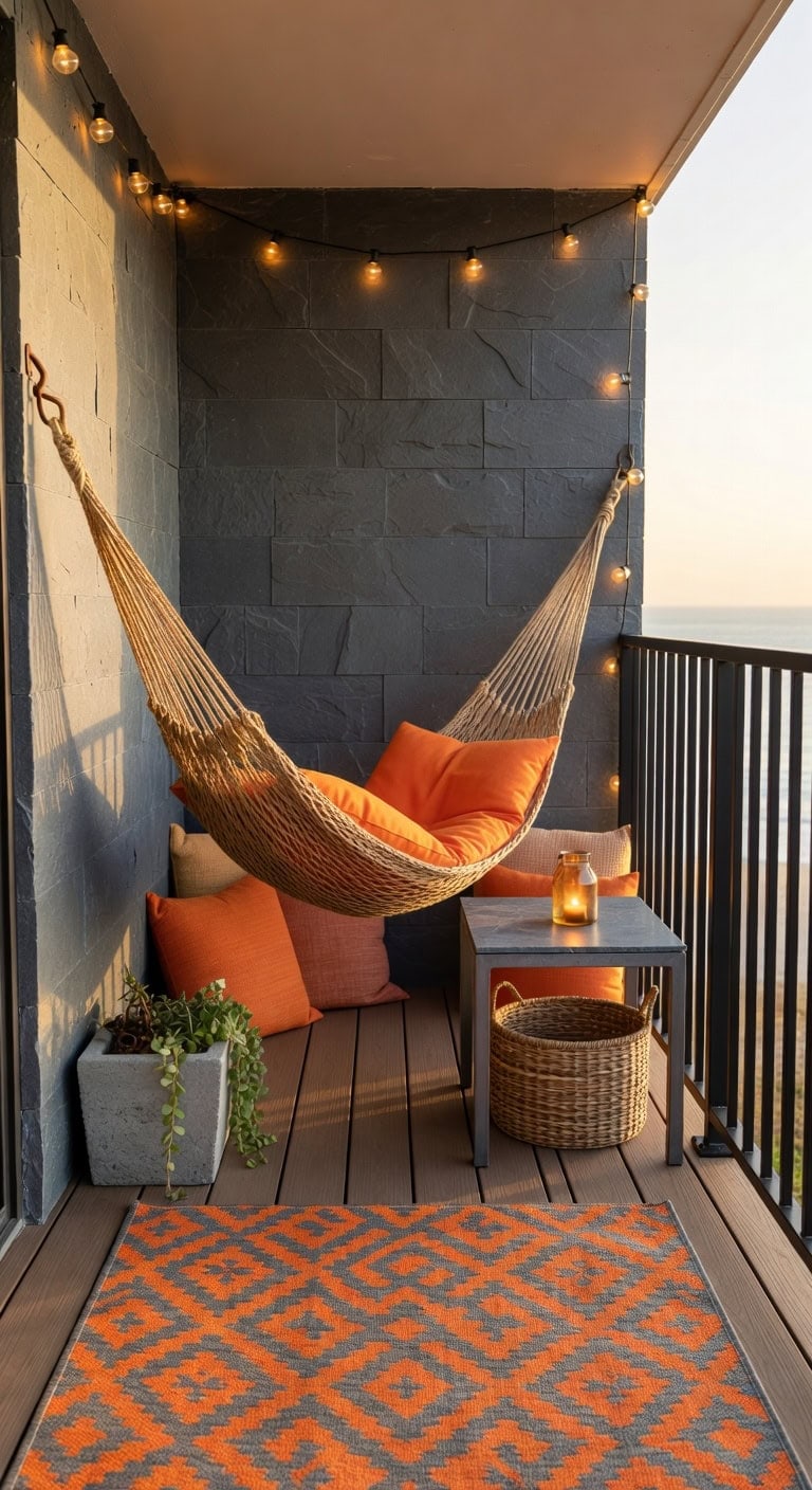 vibrant orange coastal hammock
