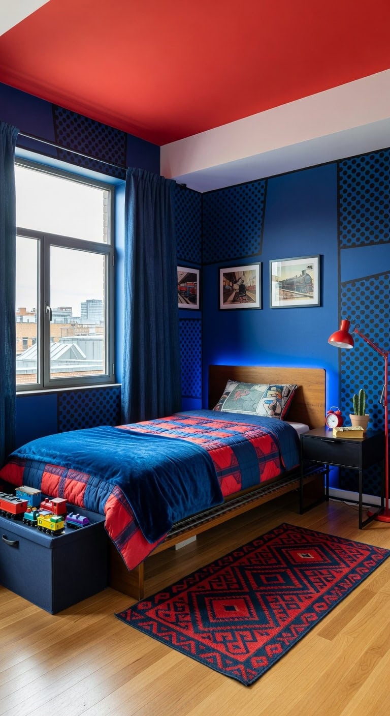 vintage train bedroom palette