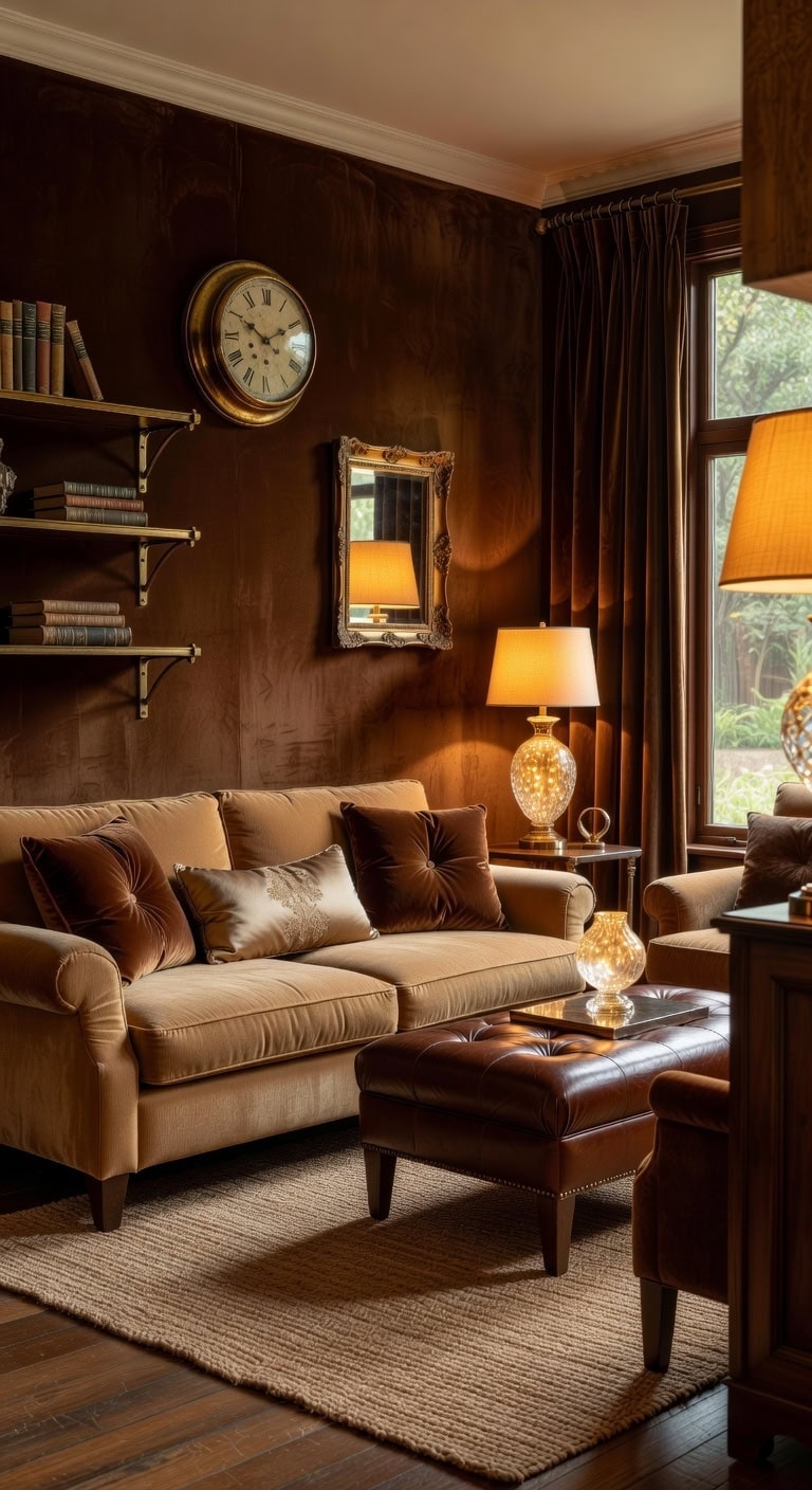 vintage velvet brass glam