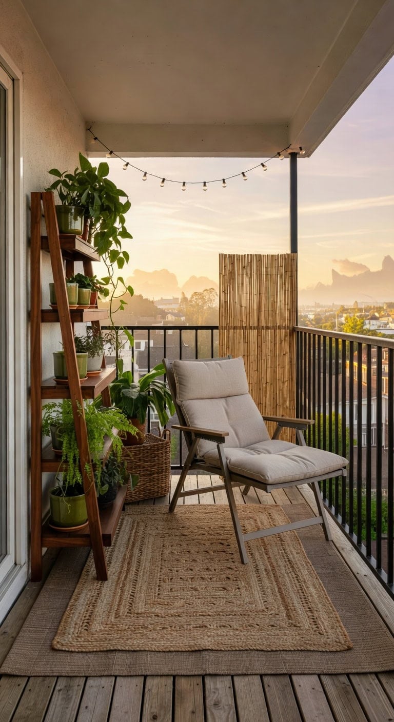 walnut ladder with planters