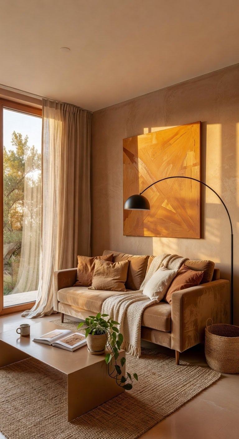 warm artistic living room