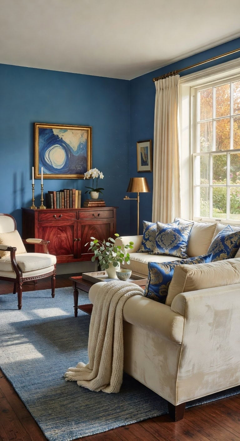 warm blue creamy elegance