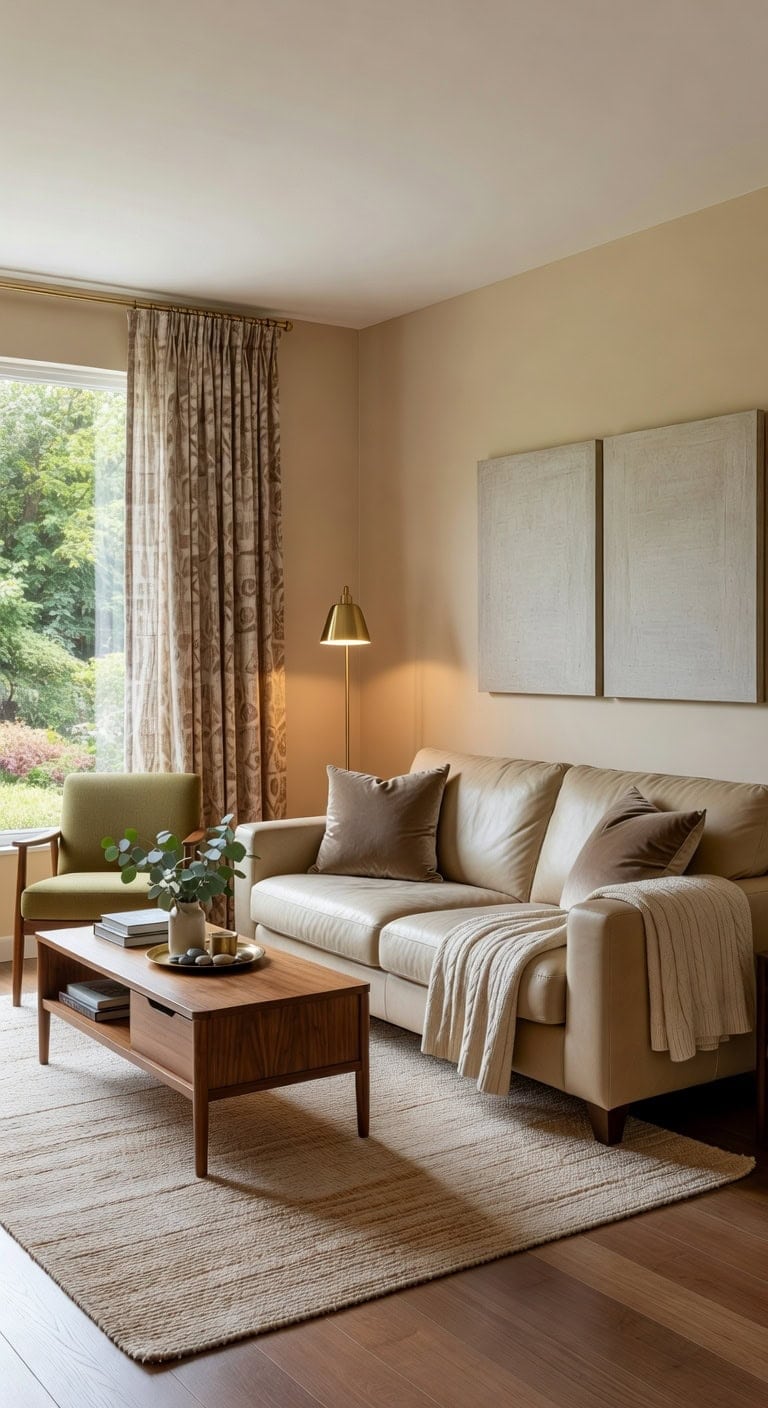 warm brown living room