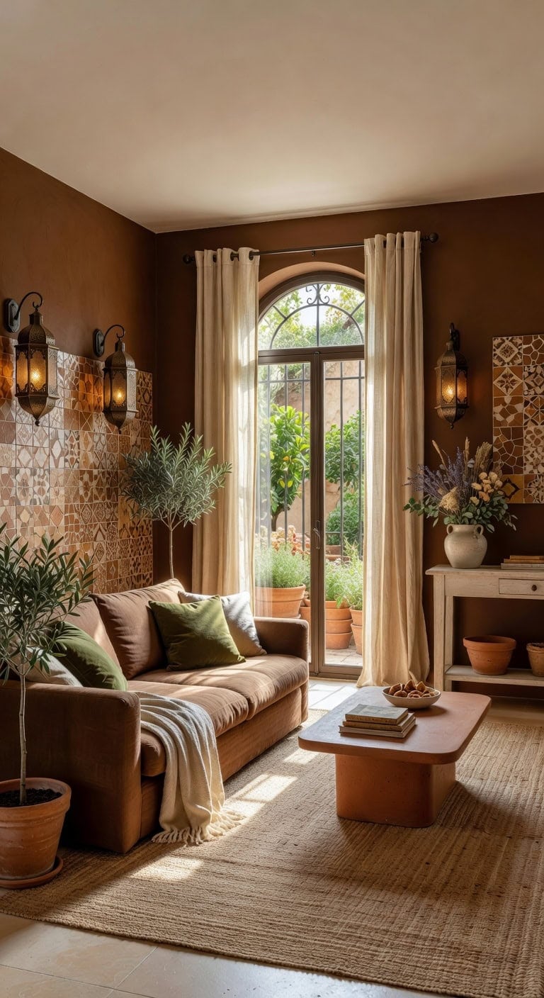warm brown mediterranean oasis