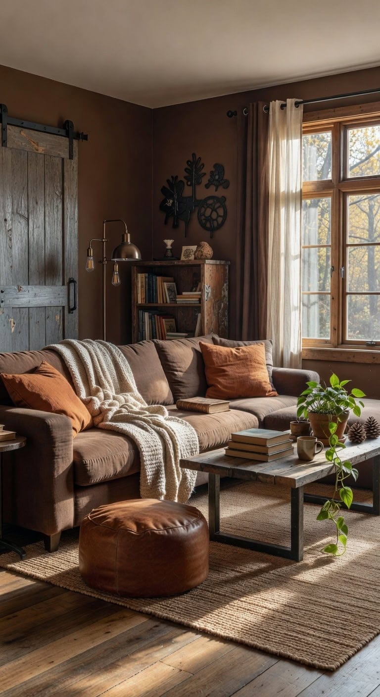 warm chocolate rustic living