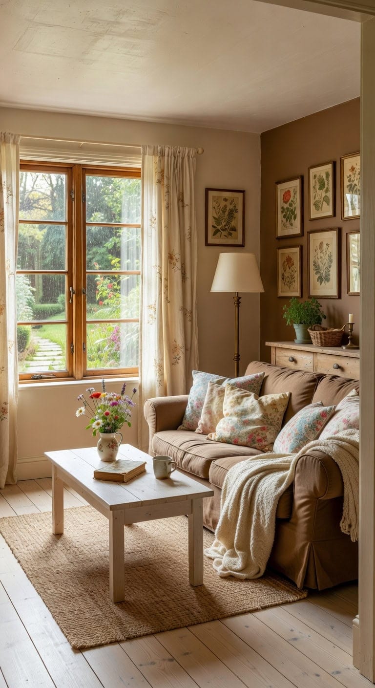 warm cottage living room