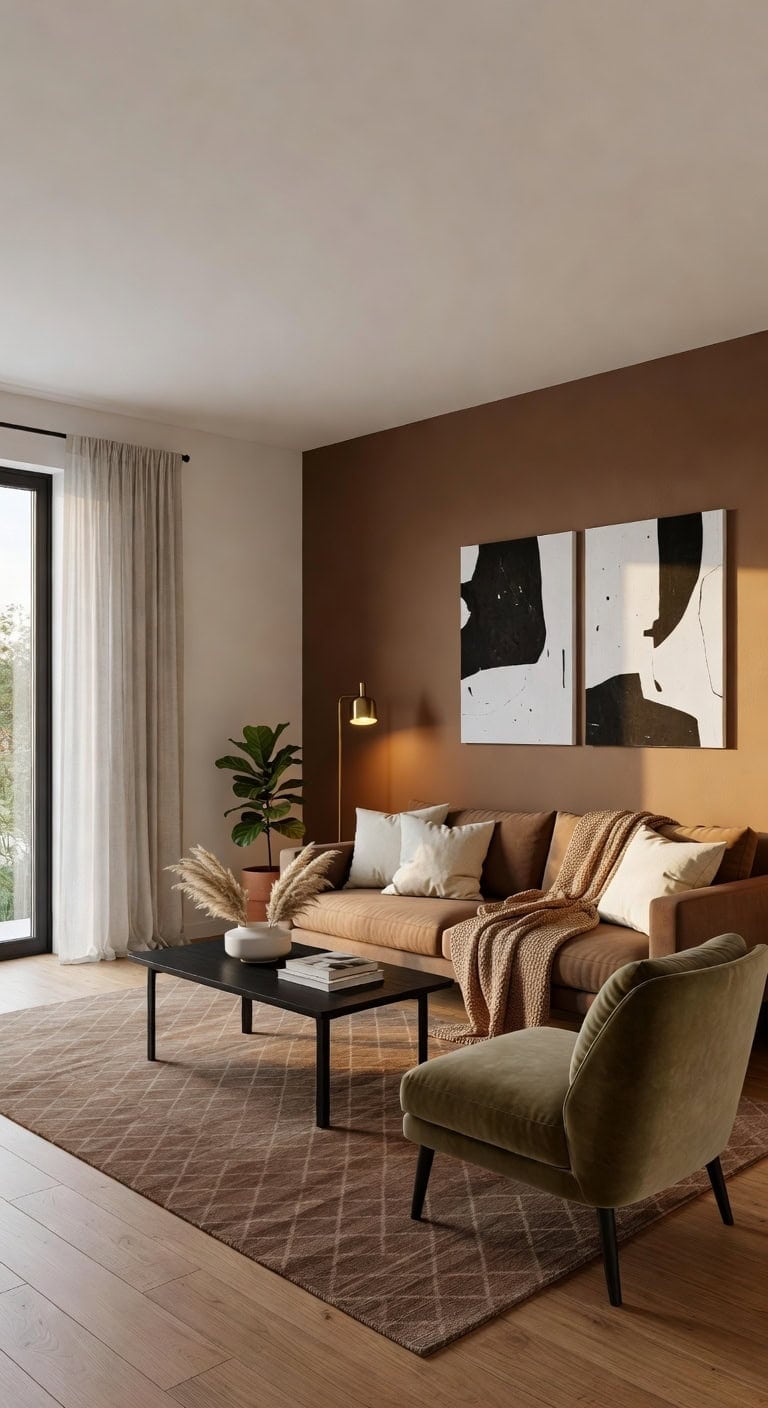 warm minimalist walnut living