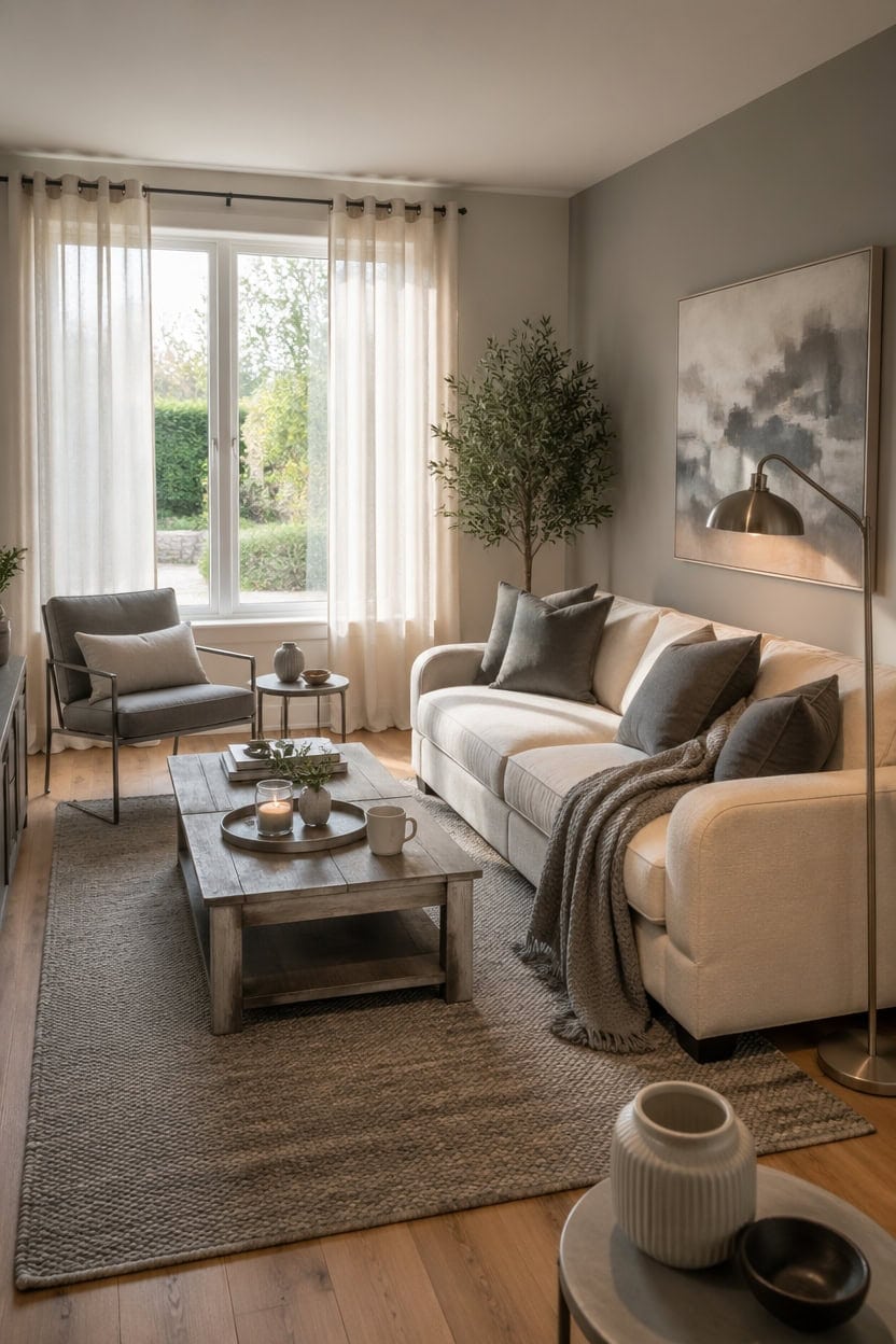 warm neutral living ambiance