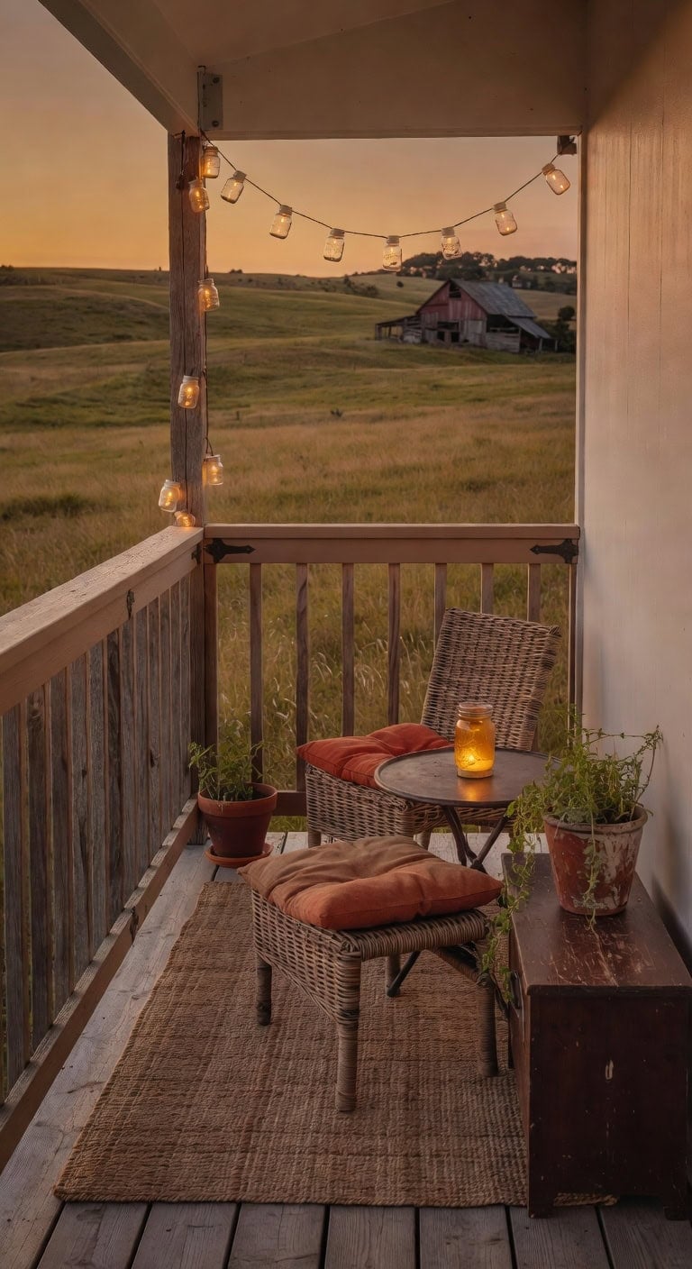 warm taupe mason jar balcony