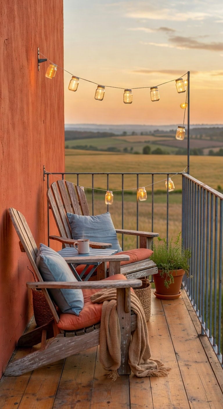 warm terracotta dusty blue retreat