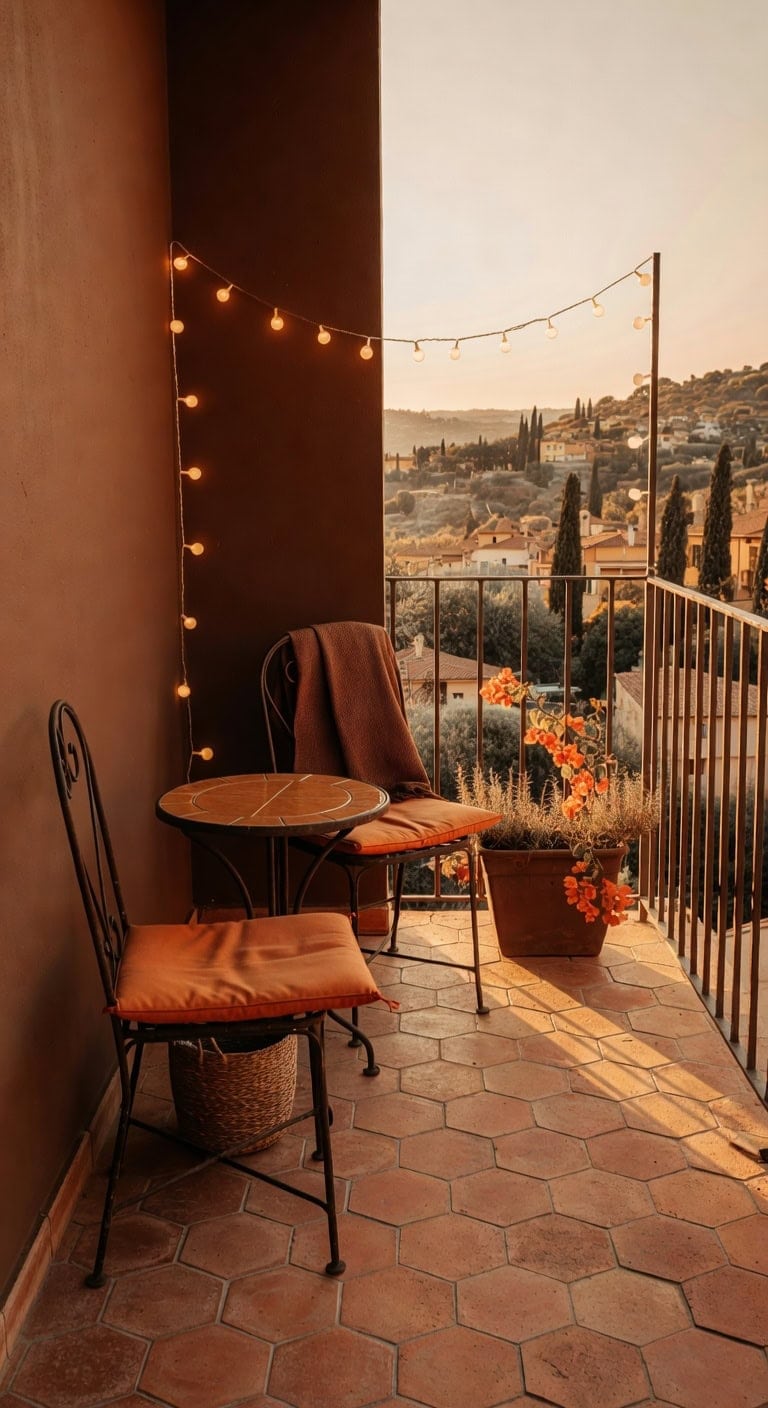 warm terracotta mediterranean nook