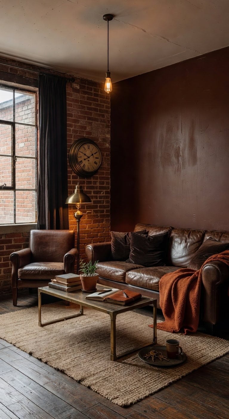 warm vintage industrial living