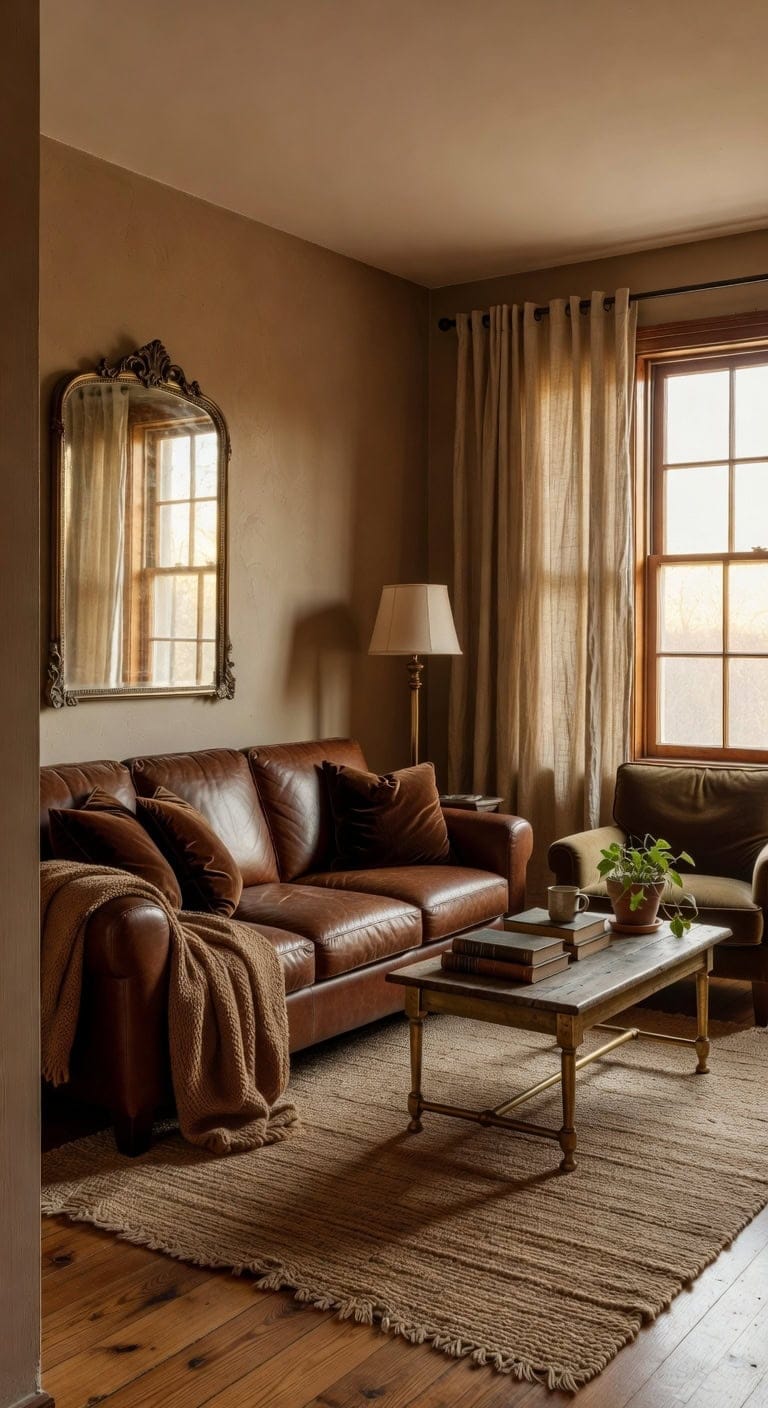 warm vintage leather lounge