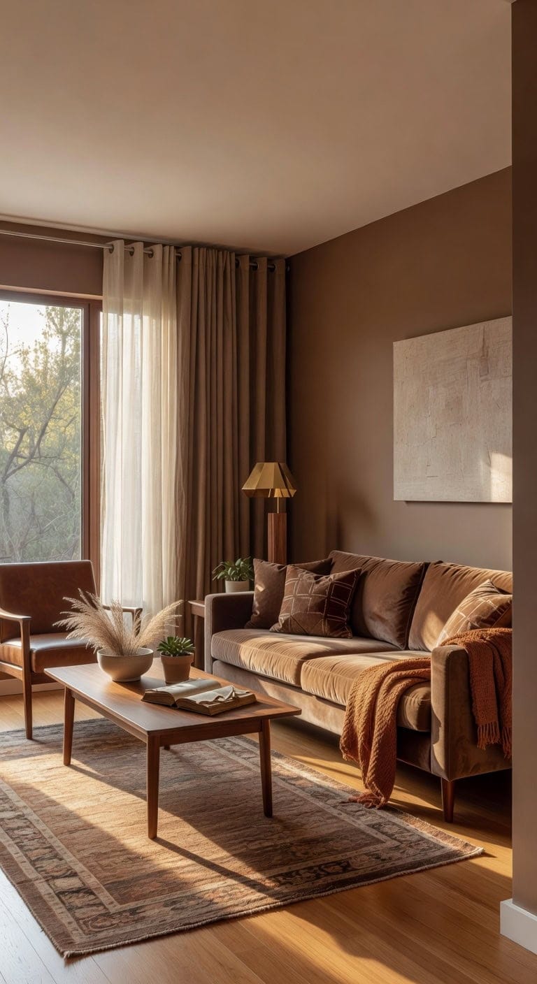 warm walnut mid century living