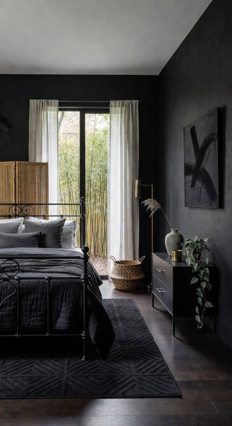 zen black bedroom sanctuary