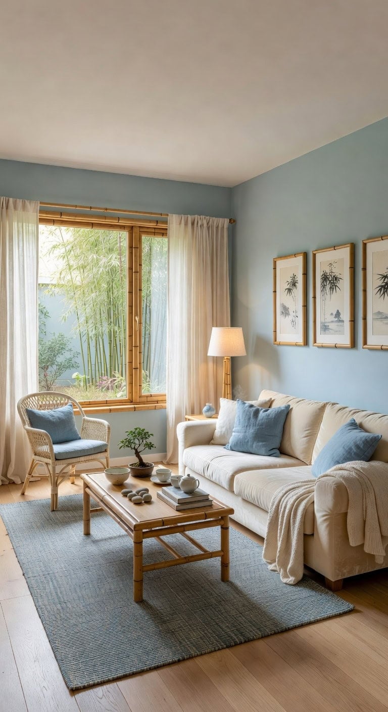 zen blue cream bamboo