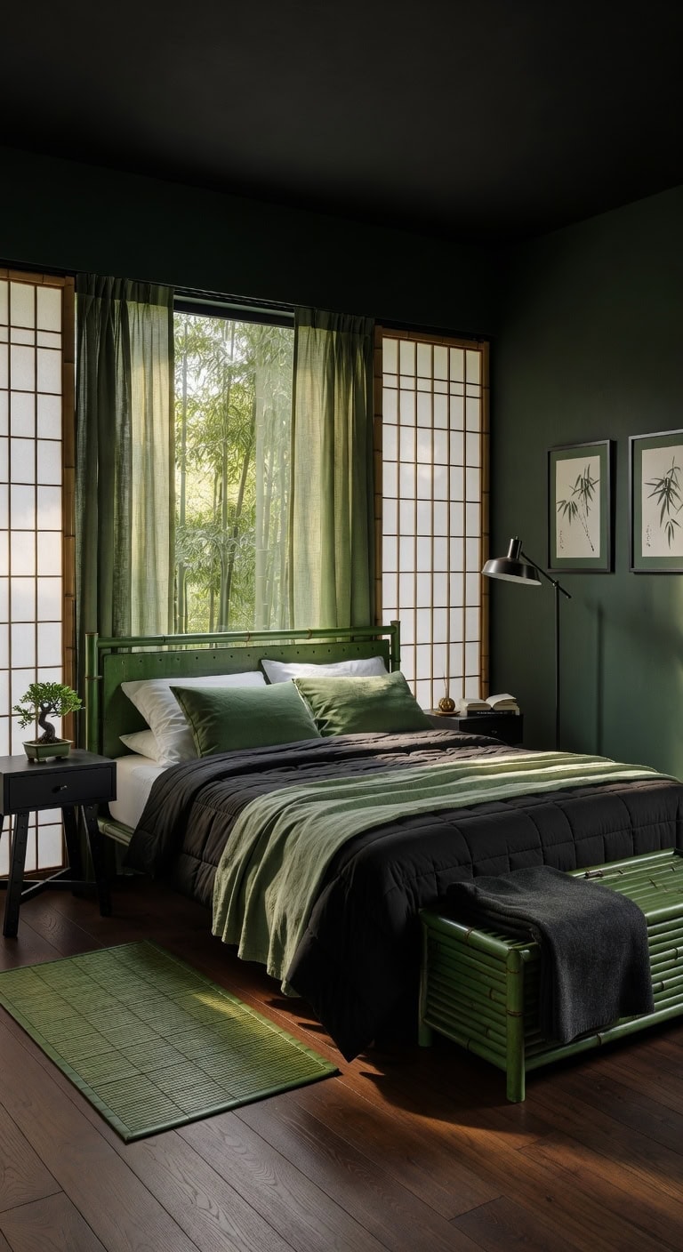 zen green black bedroom zen green black bedroom