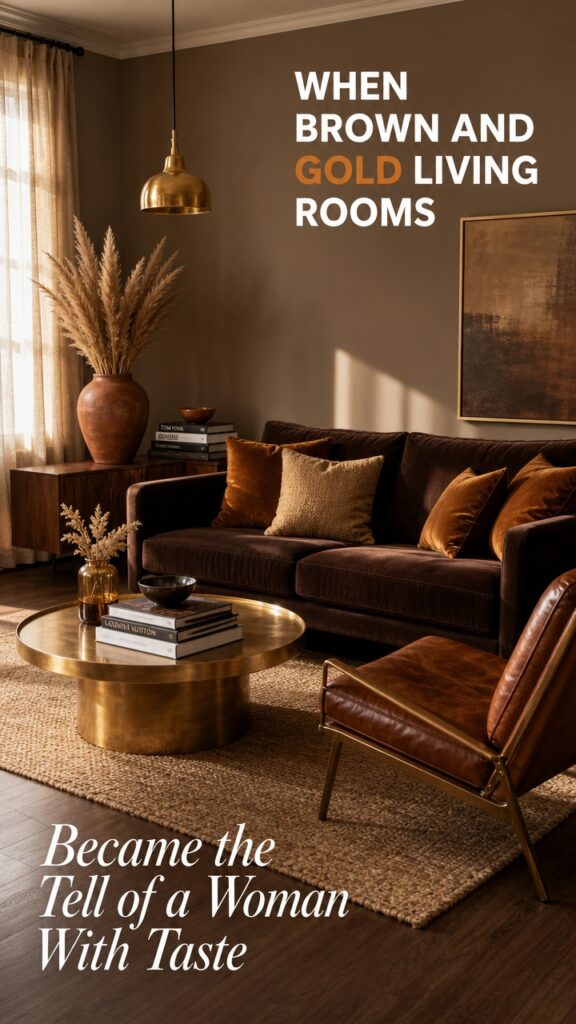 When Brown and Gold Living Rooms Became the Tell of a Woman With Taste