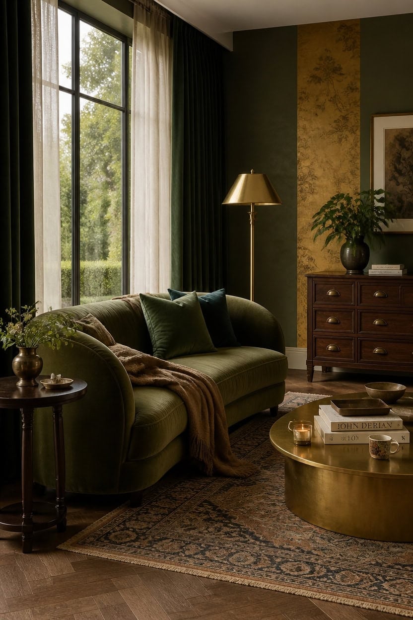 authentic green fabrics gold hardware