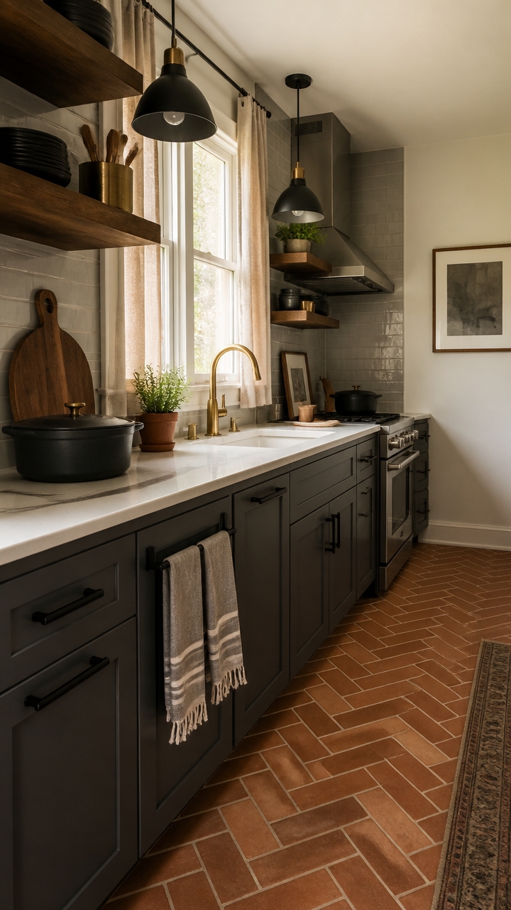 balanced slate gray kitchen style