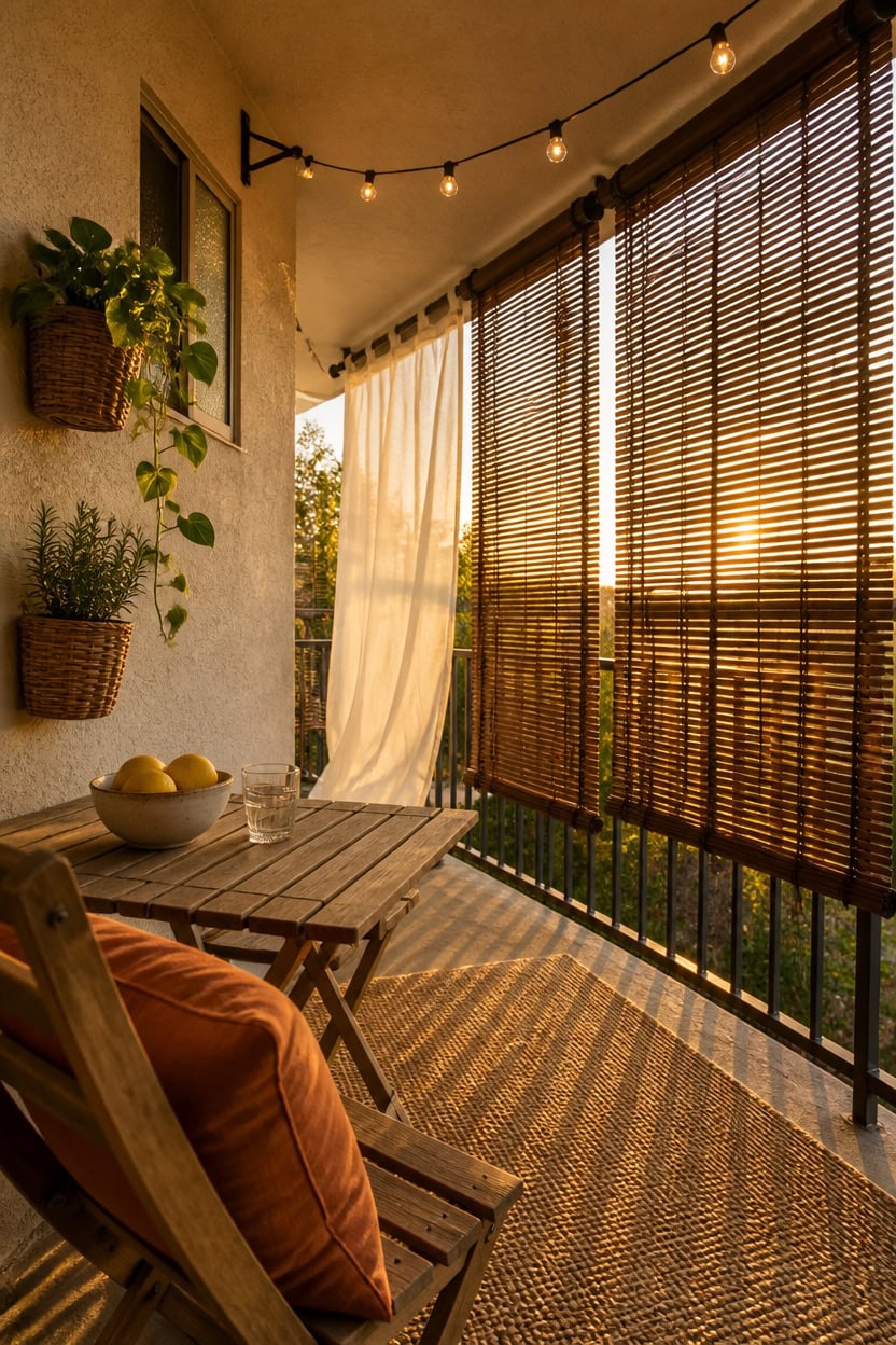 bamboo roller blinds for balcony