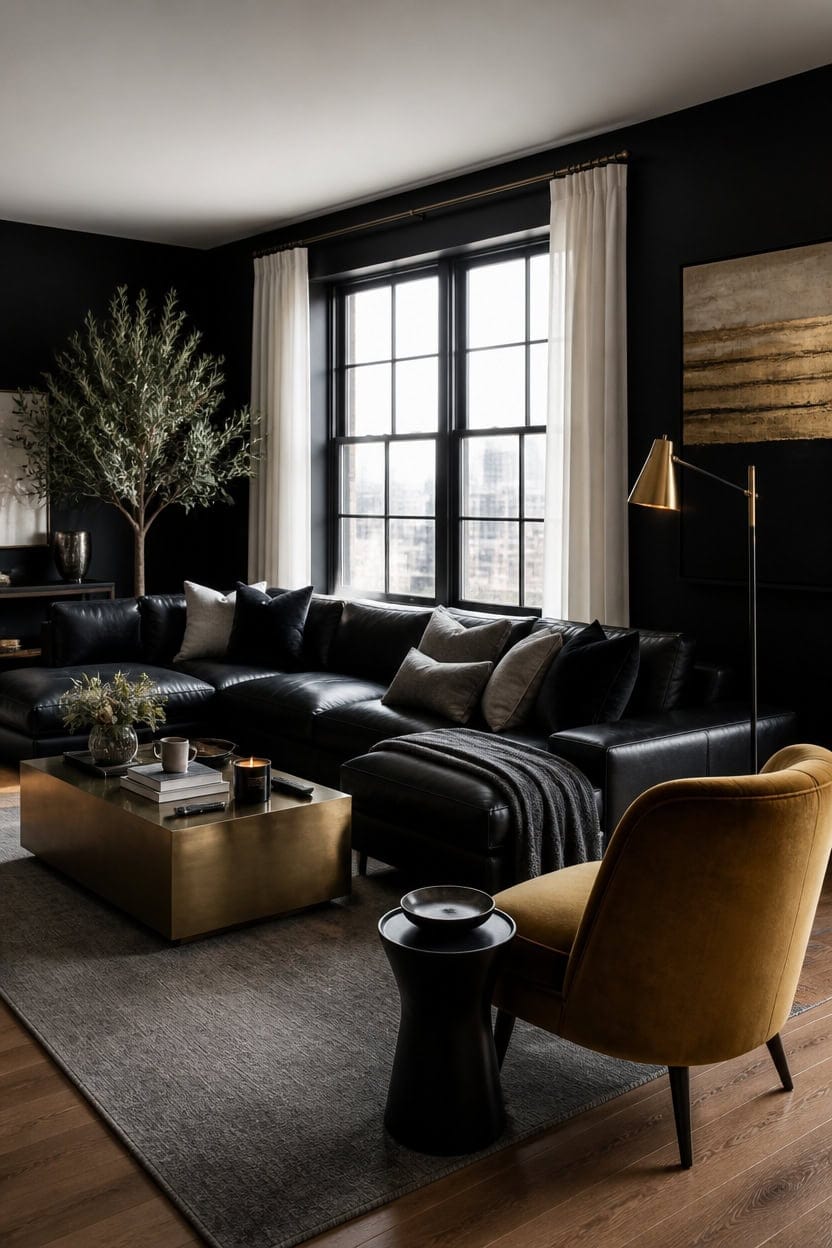 black base gold accents