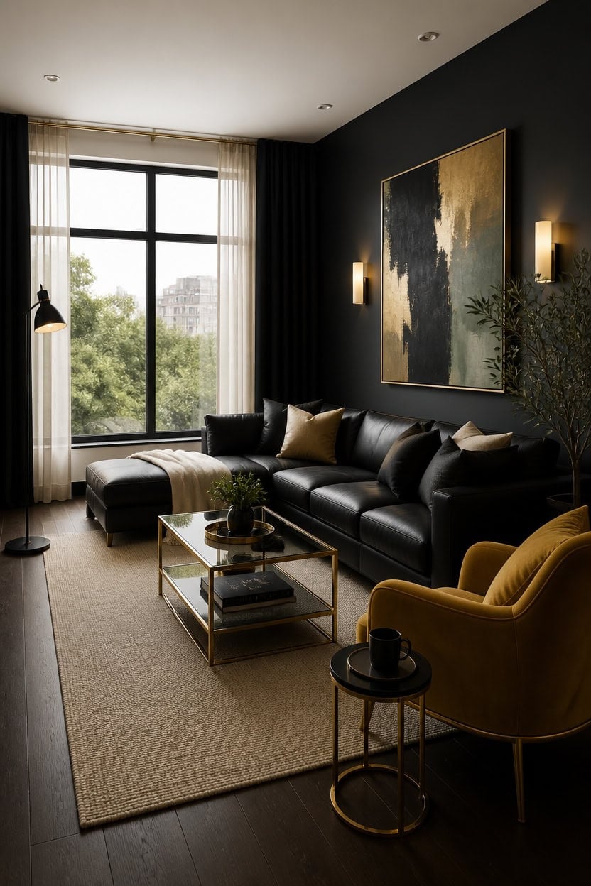 black gold interior styling