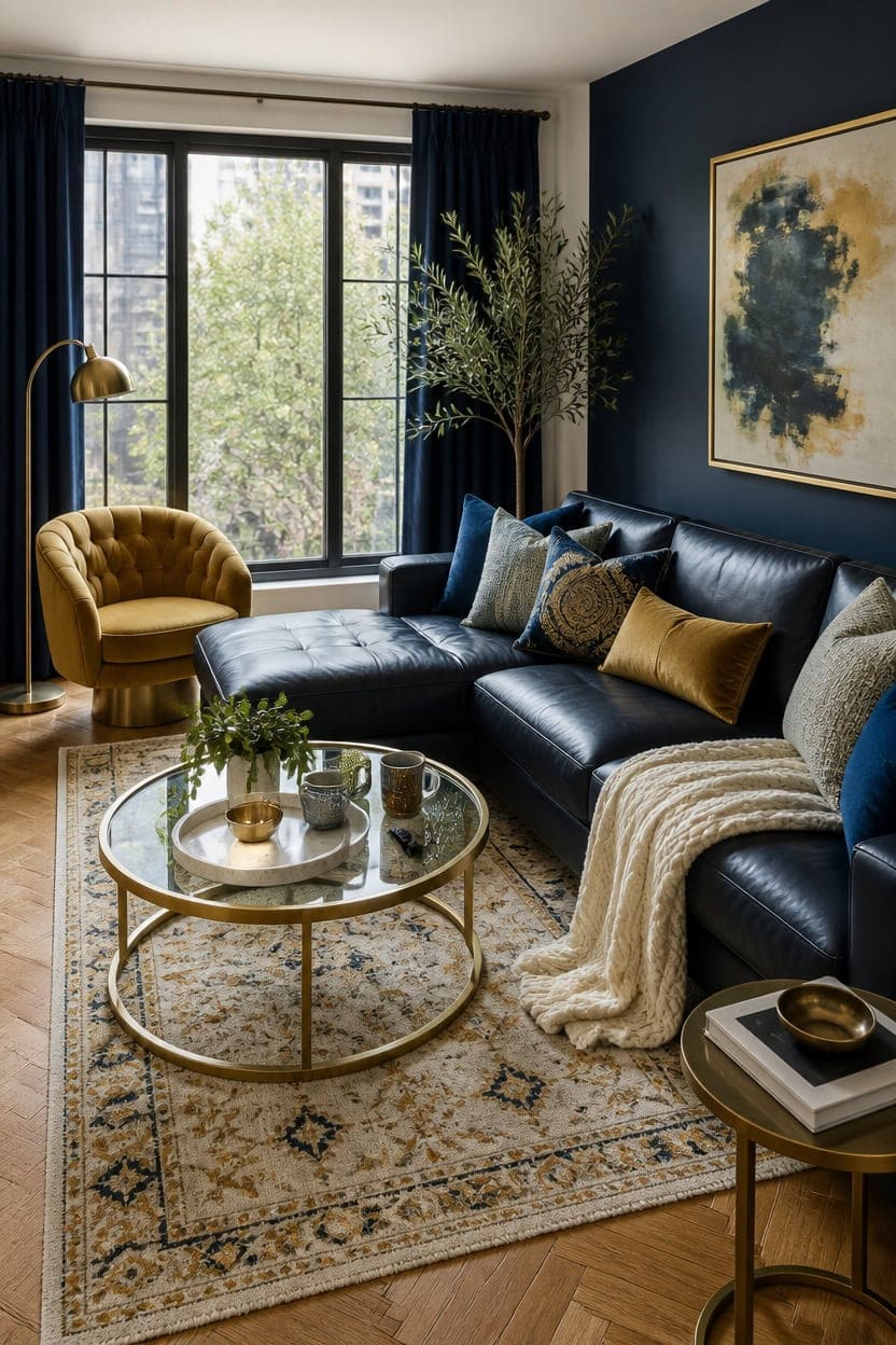 blue gold calm luxury