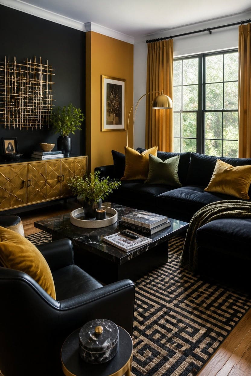 bold black gold makeover