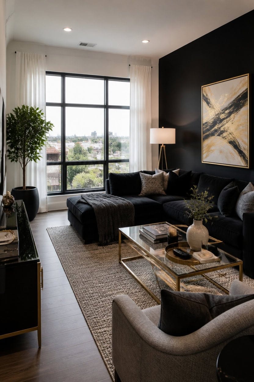 bold black white gray gold palette