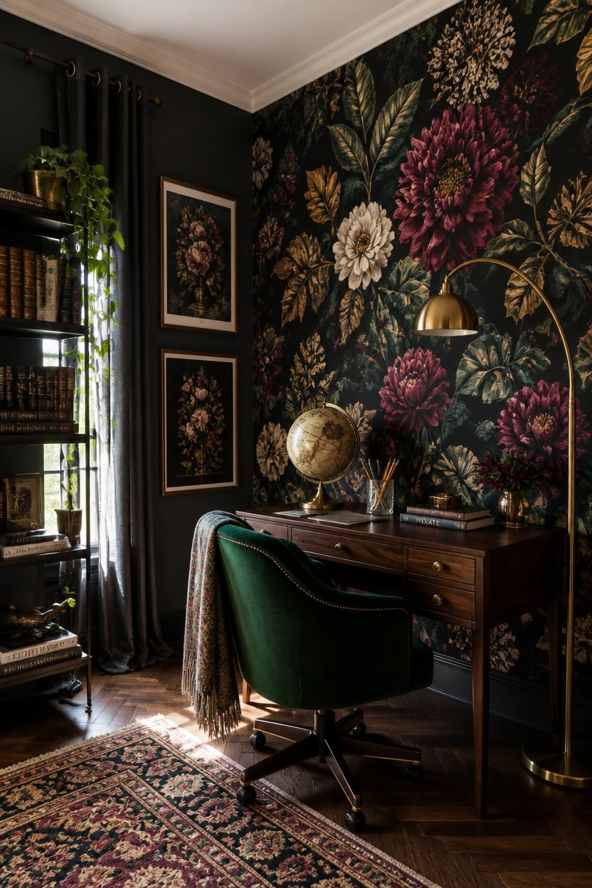 bold maximalist office wallpaper