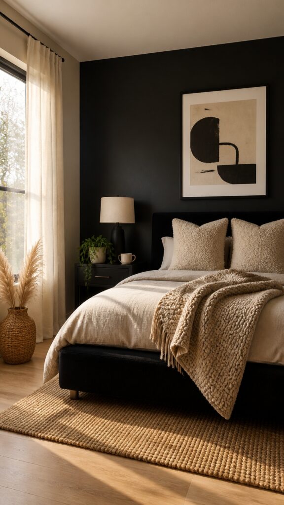 How to Style a Beige & Black Bedroom for Women Who Make Neutral Look Bold